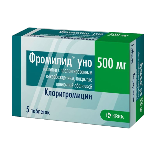 Фромилид уно таблетки с пролонг высвобождением покрытпленоб 500 мг 5 шт