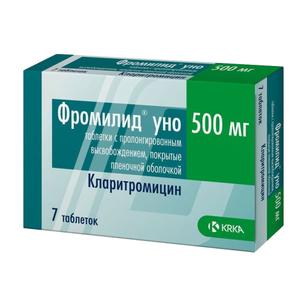 Фромилид уно таблетки с пролонг высвобождением покрытпленоб 500 мг 7 шт