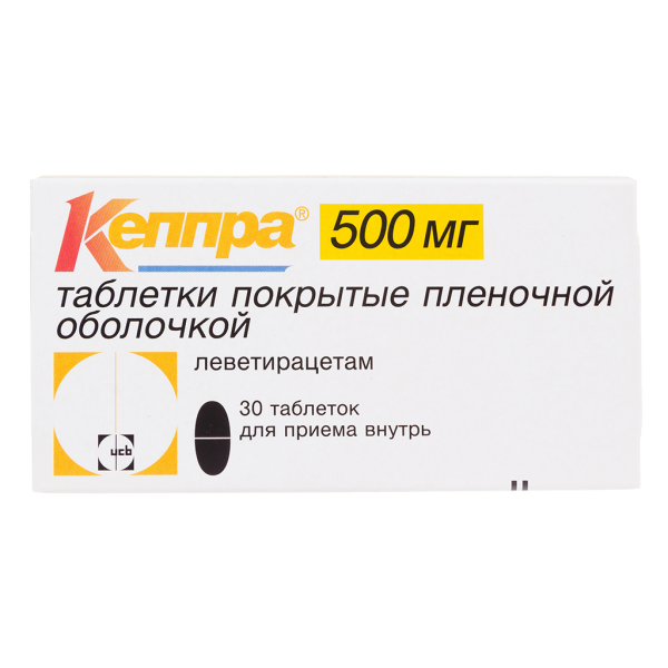 Кеппра таблетки покрытпленоб 500 мг 30 шт