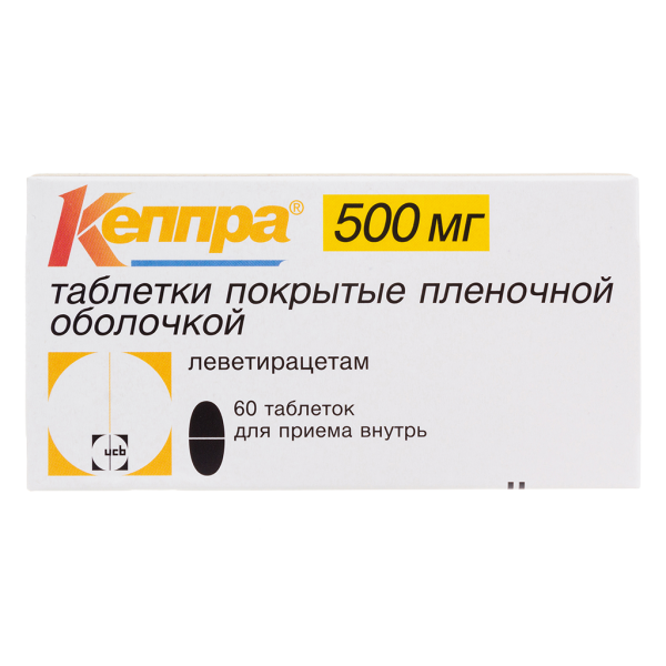 Кеппра таблетки покрытпленоб 500 мг 60 шт