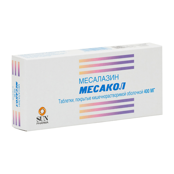 Месакол таблетки покрыткишечнорастворимой об 400 мг 50 шт