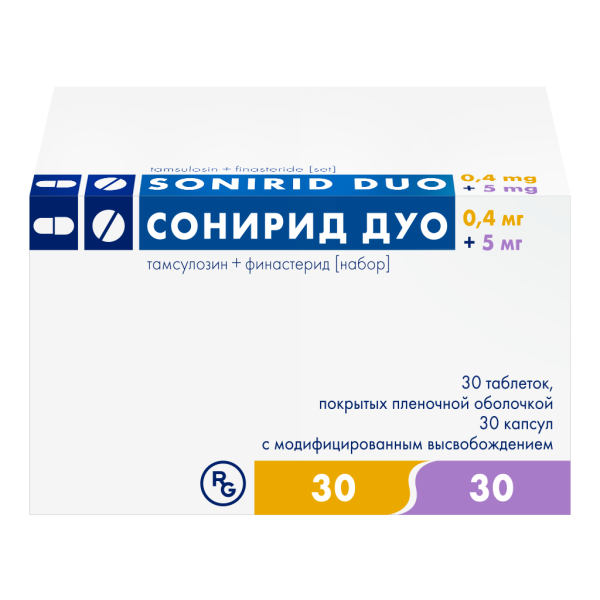 Сонирид Дуо Набор капсулы 0,4 мг+5 мг 30 шт