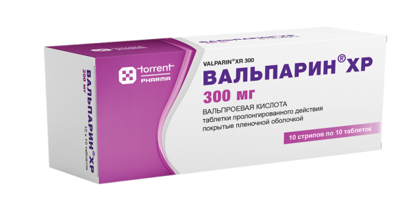 Вальпарин ХР таблетки пролонг действия покрытпленоб 300 мг 100 шт