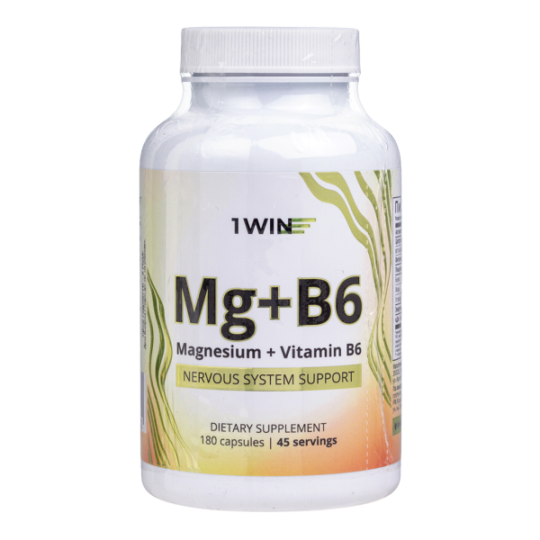1WIN Магний+B6 / Magnesium+B6 капсулы массой 640 мг 180 шт