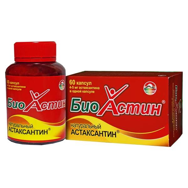 БиоАстин Натуральный Астаксантин/BioAstin Natural Astaxanthin капсулы массой 500 мг 60 шт