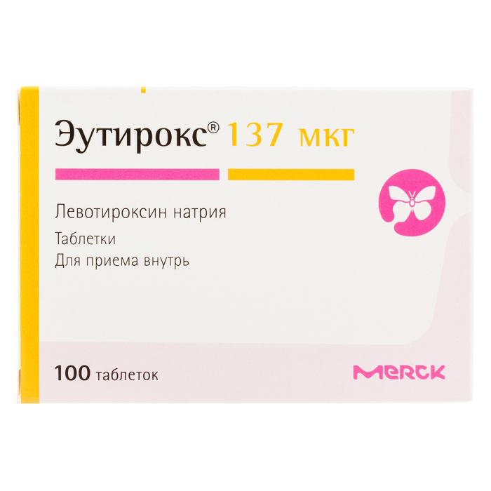 Эутирокс таблетки 137 мкг 100 шт