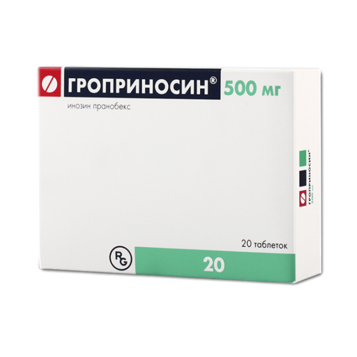Гроприносин таблетки 500 мг 20 шт