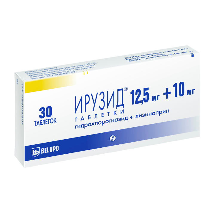 Ирузид таблетки 10 мг+12,5 мг, 30 шт