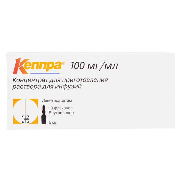 Кеппра концентрат д/приг раствора для инфузий 100 мг/мл 5 мл фл 10 шт