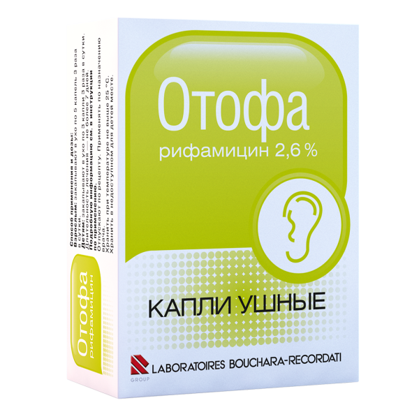 Отофа капли ушные 2,6% 10 мл 1 шт