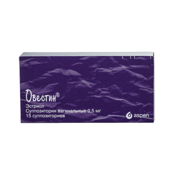 Овестин суппозитории вагинальные 0,5 мг 15 шт